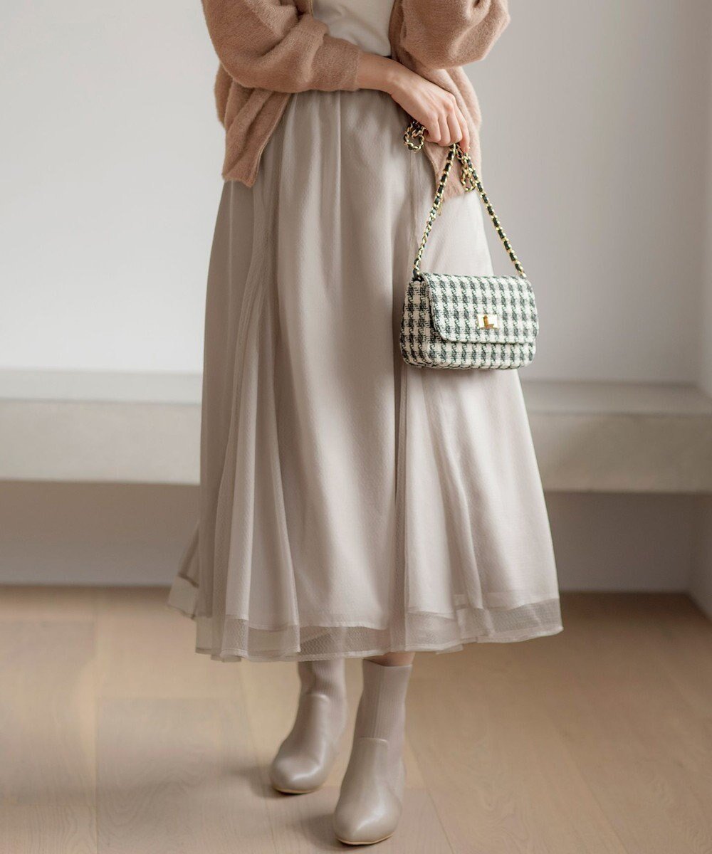 【エニィ スィス/any SiS】の【洗える】ラッセルチュールマチ スカート 人気、トレンドファッション・服の通販 founy(ファニー) 　ファッション　Fashion　レディースファッション　Fashion for Women　スカート　Skirts　エアリー　Airy Texture　サテン　Satin, Glossy Fabric　シフォン　Chiffon, Lightweight Fabric　チュール　Tulip, Tulip Motif　フェミニン　Feminine, Girly　フレア　Flare, Flared　ボトム　Bottoms, Lower Wear　レース　Lace, Lace Fabric　エレガント 上品　Elegant　新作・新入荷　New Arrivals / New In　洗える　Machine Washable　A/W・秋冬　Autumn/Winter　 other-1|ID: prp329100004680839 ipo3291000000036278609