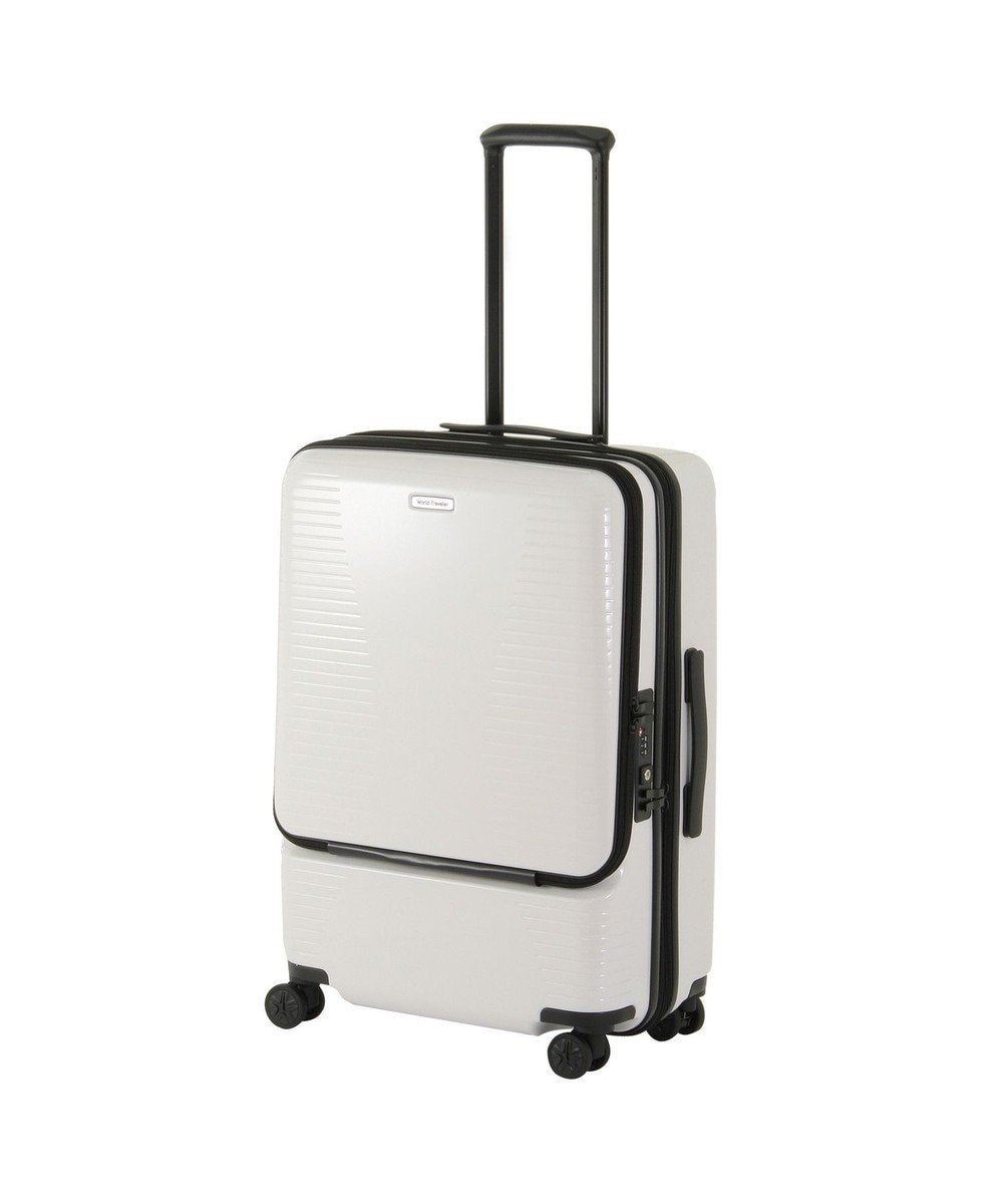 【エースバッグズアンドラゲッジ/ACE BAGS & LUGGAGE】のWorld Traveler プリマス フロントポケット スーツケース 64-74L 06702 ワールドトラベラー インテリア・キッズ・メンズ・レディースファッション・服の通販 founy(ファニー) 　ファッション　Fashion　レディースファッション　Fashion for Women　スーツ　Business Suits & Workwear　軽量　Lightweight, Ultra Light　フロント　Front, Front Design　ポケット　Pocket, Pocket Detail　リュック　Backpack, Rucksack　再入荷　Restock / Back in Stock　おすすめ　Recommended / Our Picks　旅行　Travel　スーツケース キャリーケース　Suitcase / Carry Case　ホワイト|ID: prp329100004680841 ipo3291000000033809018