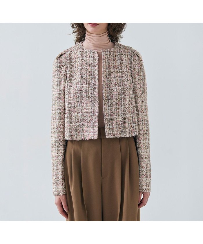 【ベイジ,/BEIGE,】のTEASEL / ノーカラーツイードショートジャケット インテリア・キッズ・メンズ・レディースファッション・服の通販 founy(ファニー) https://founy.com/ ファッション Fashion レディースファッション Fashion for Women アウター Coat / Outerwear Collection レディースジャケット・軽アウター Jackets ノーカラージャケット / シンプル上品コーデ Collarless Jackets おすすめ Recommended / Our Picks コンパクト Compact, Small Size シンプル Simple, Minimal ジャケット Jacket, Outerwear スリーブ Sleeve, Long Sleeve / Short Sleeve ダウン Down, Puffer ツイード Twill, Twill Weave デニム Denim, Jeans Material ビジネス 仕事 通勤 Business / Work / Commuting 夏 Summer S/S・春夏 SS, Spring/Summer, Warm Season A/W・秋冬 Autumn/Winter |ID: prp329100004680883 ipo3291000000033809204