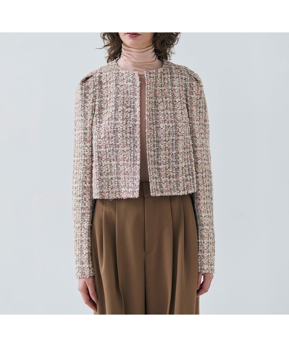 【ベイジ,/BEIGE,】のTEASEL / ノーカラーツイードショートジャケット 人気、トレンドファッション・服の通販 founy(ファニー) 　ファッション　Fashion　レディースファッション　Fashion for Women　アウター　Coat / Outerwear Collection　レディースジャケット・軽アウター　Jackets　ノーカラージャケット / シンプル上品コーデ　Collarless Jackets　おすすめ　Recommended / Our Picks　コンパクト　Compact, Small Size　シンプル　Simple, Minimal　ジャケット　Jacket, Outerwear　スリーブ　Sleeve, Long Sleeve / Short Sleeve　ダウン　Down, Puffer　ツイード　Twill, Twill Weave　デニム　Denim, Jeans Material　ビジネス 仕事 通勤　Business / Work / Commuting　夏　Summer　S/S・春夏　SS, Spring/Summer, Warm Season　A/W・秋冬　Autumn/Winter　 other-1|ID: prp329100004680883 ipo3291000000033809204
