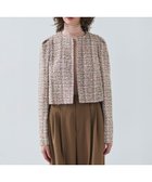 【ベイジ,/BEIGE,】のTEASEL / ノーカラーツイードショートジャケット PINK MIX|ID: prp329100004680883 ipo3291000000033809205