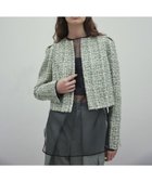 【ベイジ,/BEIGE,】のTEASEL / ノーカラーツイードショートジャケット GREEN MIX|ID: prp329100004680883 ipo3291000000033809206