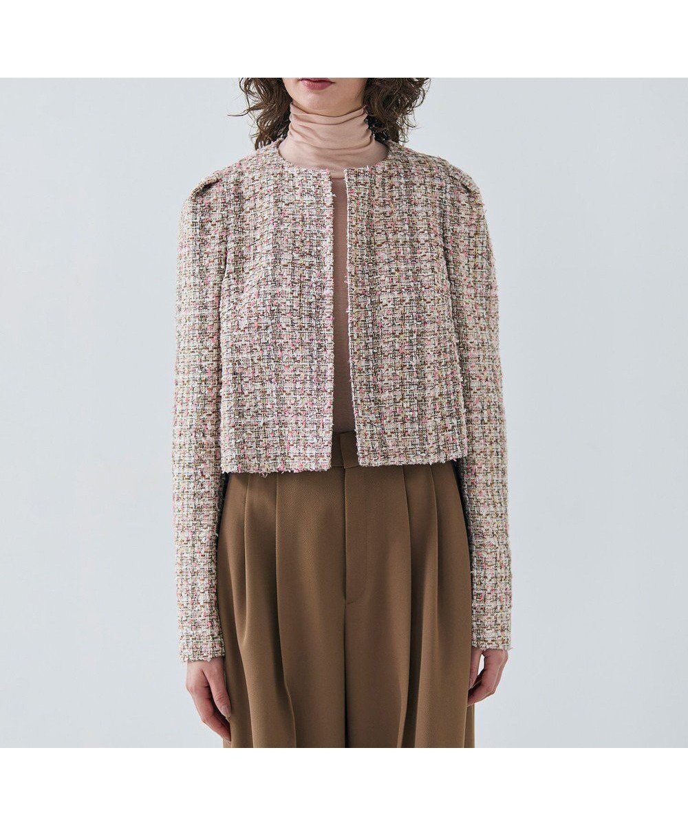 【ベイジ,/BEIGE,】のTEASEL / ノーカラーツイードショートジャケット 人気、トレンドファッション・服の通販 founy(ファニー) 　ファッション　Fashion　レディースファッション　Fashion for Women　アウター　Coat / Outerwear Collection　レディースジャケット・軽アウター　Jackets　ノーカラージャケット / シンプル上品コーデ　Collarless Jackets　おすすめ　Recommended / Our Picks　コンパクト　Compact, Small Size　シンプル　Simple, Minimal　ジャケット　Jacket, Outerwear　スリーブ　Sleeve, Long Sleeve / Short Sleeve　ダウン　Down, Puffer　ツイード　Twill, Twill Weave　デニム　Denim, Jeans Material　ビジネス 仕事 通勤　Business / Work / Commuting　夏　Summer　S/S・春夏　SS, Spring/Summer, Warm Season　A/W・秋冬　Autumn/Winter　 other-1|ID: prp329100004680883 ipo3291000000034231056