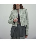 【ベイジ,/BEIGE,】のTEASEL / ノーカラーツイードショートジャケット GREEN MIX|ID: prp329100004680883 ipo3291000000034231058