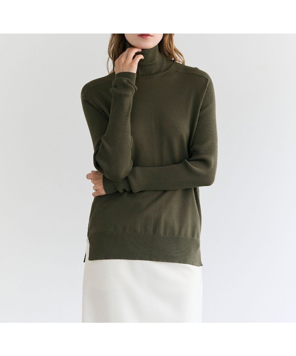 【ベイジ,/BEIGE,】の【洗える】WILLOW / サムホールハイネックニット インテリア・キッズ・メンズ・レディースファッション・服の通販 founy(ファニー) 　ファッション　Fashion　レディースファッション　Fashion for Women　トップス・カットソー　Cut & Sew Tops　ニット　Knit Tops & Sweaters　おすすめ　Recommended / Our Picks　シンプル　Simple, Minimal　ストレッチ　Stretch, Stretchy Fabric　スリット　Slit, Slit Detail　セーター　Sweater, Knitwear　タイトスカート　Pencil Skirt, Tight Skirt　タートル　Turtleneck, Turtle Collar　ハイネック　High Neck, Mock Neck　ロング　Long, Long-Length　ワイド　Wide, Wide Fit　人気　Popular, Best Seller　洗える　Machine Washable　A/W・秋冬　Autumn/Winter　Khaki|ID: prp329100004680889 ipo3291000000034641629