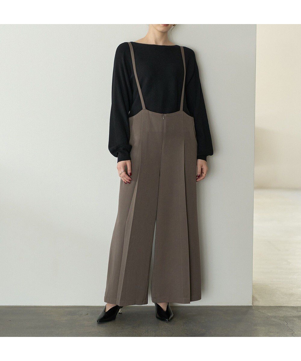 【イェッカ ヴェッカ/YECCA VECCA】のストラップハイウエストパンツ インテリア・キッズ・メンズ・レディースファッション・服の通販 founy(ファニー) 　ファッション　Fashion　レディースファッション　Fashion for Women　パンツ　Pants & Trousers　おすすめ　Recommended / Our Picks　ストライプ　Stripe, Striped Pattern　スマート　Smart, Elegant　ポケット　Pocket, Pocket Detail　ワイド　Wide, Wide Fit　A/W・秋冬　Autumn/Winter　Mocha|ID: prp329100004680908 ipo3291000000033809298