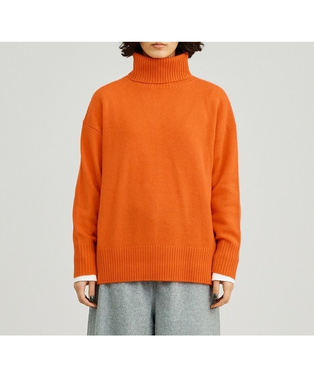 【ジェイプレスヨークストリート/J.PRESS YORK STREET】の【WOMEN】ウールカシミヤ タートルニット インテリア・キッズ・メンズ・レディースファッション・服の通販 founy(ファニー) ファッション Fashion レディースファッション Fashion for Women トップス・カットソー Cut & Sew Tops ニット Knit Tops & Sweaters シンプル Simple, Minimal スリット Slit, Slit Detail セーター Sweater, Knitwear タートル Turtleneck, Turtle Collar 定番 Standard, Basic Item リラックス Relax, Relaxed Fit 冬 Winter / This Winter A/W・秋冬 Autumn/Winter エレガント 上品 Elegant オレンジ系|ID: prp329100004680946 ipo3291000000033809434
