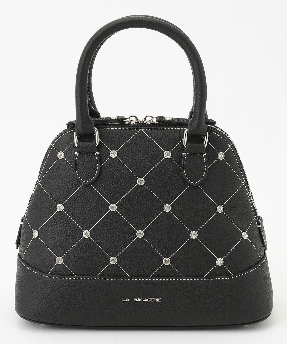 【ラ バガジェリー/LA BAGAGERIE】のラインストーンリベット カウレザー2wayハンドバッグ 人気、トレンドファッション・服の通販 founy(ファニー) ファッション Fashion レディースファッション Fashion for Women バッグ Bags コンパクト Compact, Small Size ショルダー Shoulder, Shoulder Strap ストーン Stone, Gem-Like スマート Smart, Elegant 財布 Wallet, Purse ダウン Down, Puffer 台形 A-Line, Trapezoid Shape 人気 Popular, Best Seller ポケット Pocket, Pocket Detail 無地 Plain, Solid Color ワイド Wide, Wide Fit エレガント 上品 Elegant other-1|ID: prp329100004680954 ipo3291000000034231172