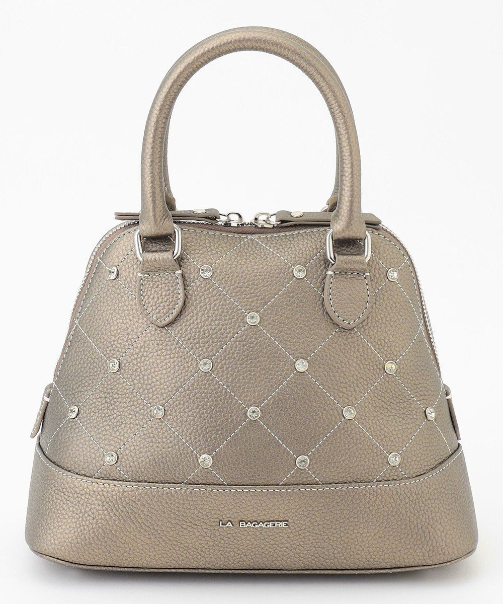 【ラ バガジェリー/LA BAGAGERIE】のラインストーンリベット カウレザー2wayハンドバッグ インテリア・キッズ・メンズ・レディースファッション・服の通販 founy(ファニー) ファッション Fashion レディースファッション Fashion for Women バッグ Bags コンパクト Compact, Small Size ショルダー Shoulder, Shoulder Strap ストーン Stone, Gem-Like スマート Smart, Elegant 財布 Wallet, Purse ダウン Down, Puffer 台形 A-Line, Trapezoid Shape 人気 Popular, Best Seller ポケット Pocket, Pocket Detail 無地 Plain, Solid Color ワイド Wide, Wide Fit エレガント 上品 Elegant ガンメタリック|ID: prp329100004680954 ipo3291000000034231174