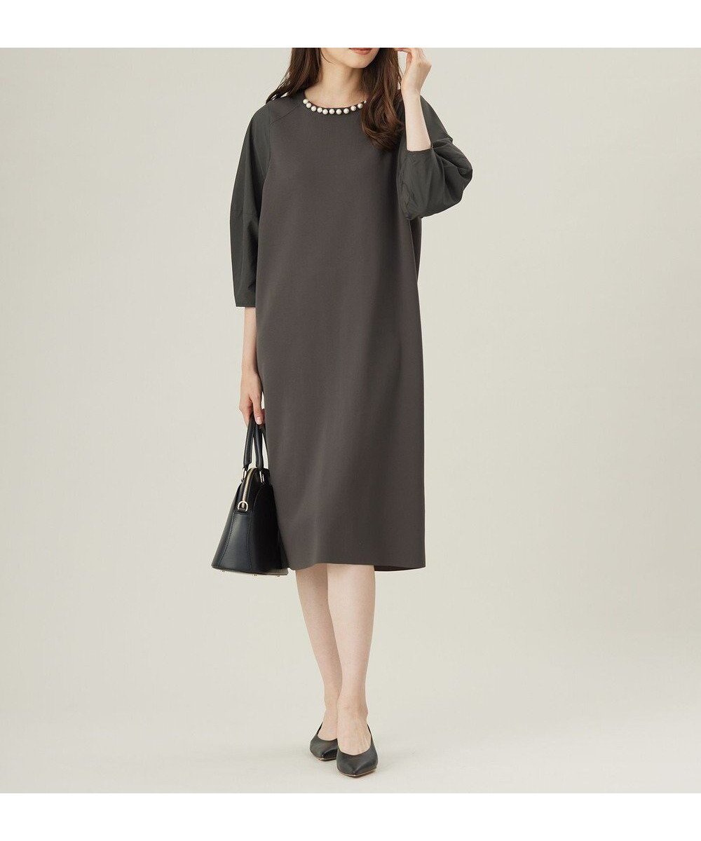 【自由区/JIYU-KU】の【洗える】パールディティールニット ワンピース 人気、トレンドファッション・服の通販 founy(ファニー) ファッション Fashion レディースファッション Fashion for Women ワンピース Dresses ニットワンピース Knit Dresses コンビ Combo, Combination Style スリーブ Sleeve, Long Sleeve / Short Sleeve セレモニー Ceremony パール Pearl, Pearl Accent エレガント 上品 Elegant 夏 Summer S/S・春夏 SS, Spring/Summer, Warm Season 洗える Machine Washable A/W・秋冬 Autumn/Winter 軽量 Lightweight, Ultra Light other-1|ID: prp329100004680959 ipo3291000000034231178