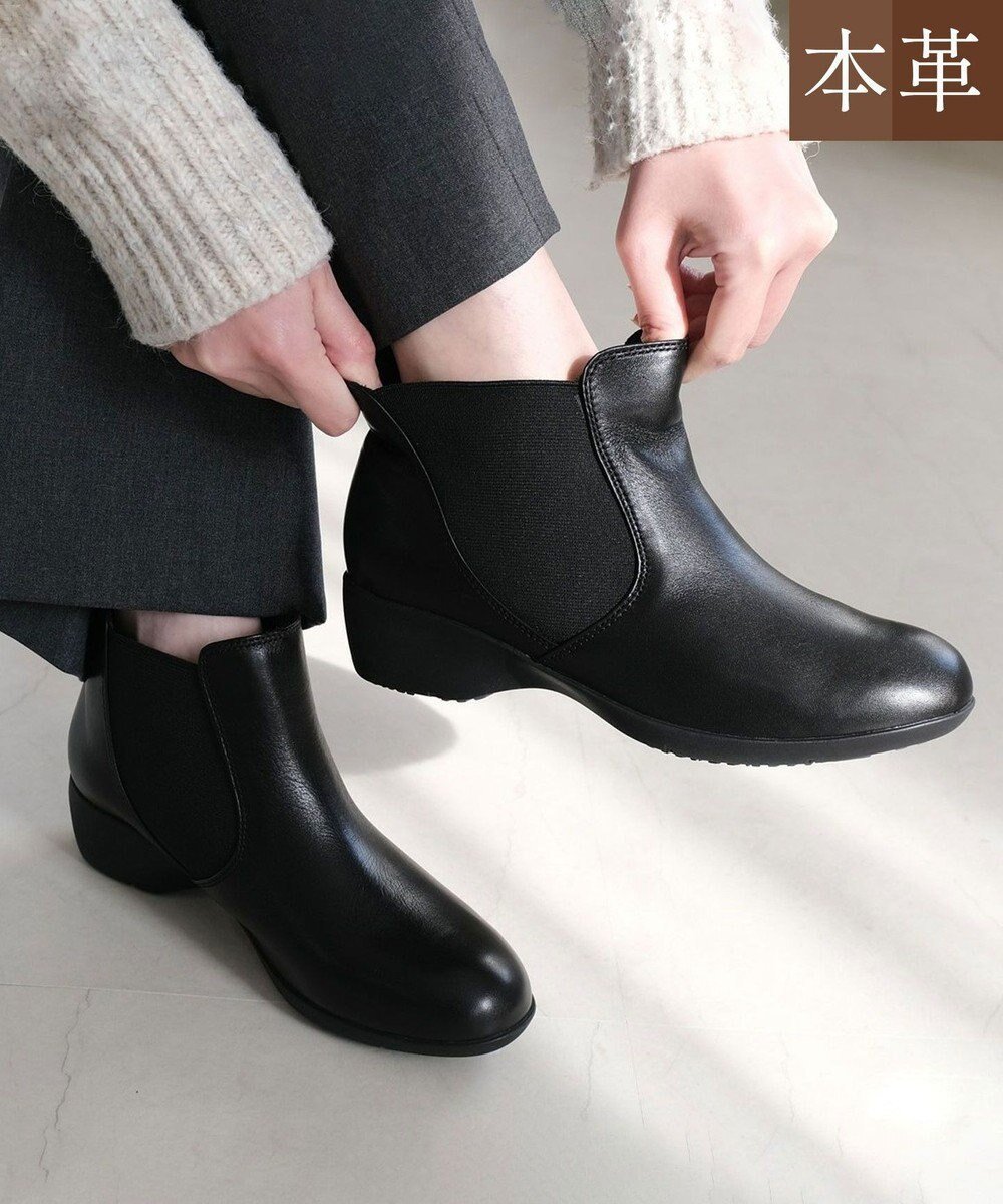 【ポインター/Pointer】の本革 両ゴム サイドゴアショートブーツ インテリア・キッズ・メンズ・レディースファッション・服の通販 founy(ファニー) ファッション Fashion レディースファッション Fashion for Women ショート Short, Short Length フィット Fit, Slim Fit ラバー Rubber, Rubber Sole A/W・秋冬 Autumn/Winter 軽量 Lightweight, Ultra Light ブラック|ID: prp329100004681169 ipo3291000000033986197