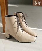 【ポインター/Pointer】の内側ファスナー 本革レースアップショートブーツ ベージュ|ID: prp329100004681171 ipo3291000000034747185