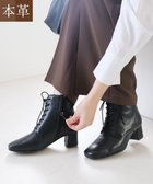 【ポインター/Pointer】の内側ファスナー 本革レースアップショートブーツ ブラック|ID: prp329100004681171 ipo3291000000034747186