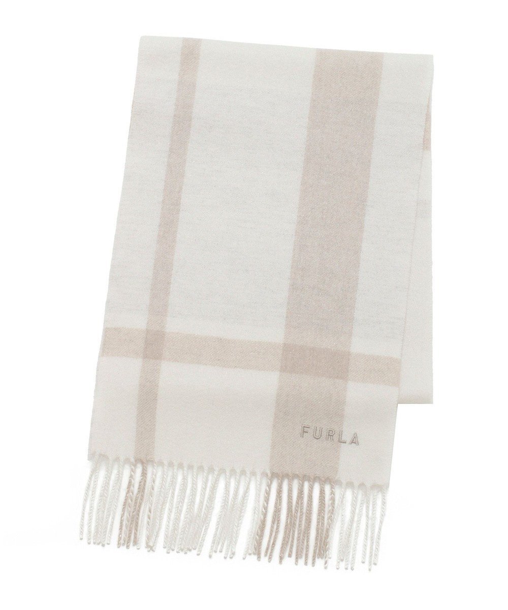 【ムーンバット/MOONBAT】の【洗える】FURLA カシミヤ混ラメ入りチェックストールマフラー/幅30cm インテリア・キッズ・メンズ・レディースファッション・服の通販 founy(ファニー) 　ファッション　Fashion　レディースファッション　Fashion for Women　ストール　Soft & Warm Scarves　マフラー・スヌード / 冬小物の定番　Scarves & Mufflers　イタリア　Italy　エレガント 上品　Elegant　洗える　Machine Washable　コレクション　Collection, Seasonal Line　スヌード　Snood, Infinity Scarf　スリム　Slim, Slim Fit　チェック　Check, Plaid, Tartan　なめらか　Smooth, Silky Texture　パターン　Pattern, Design Print　フリンジ　Fringe, Tassel　マフラー　Scarf, Muffler　A/W・秋冬　Autumn/Winter　おすすめ　Recommended / Our Picks　オフホワイト|ID: prp329100004681255 ipo3291000000033811049