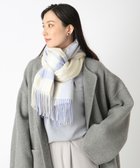 【ムーンバット/MOONBAT】のFURLA ウール混 超大判ラメ入りブロックチェックストールマフラー/幅70cm サックスブルー|ID: prp329100004681257 ipo3291000000033811068