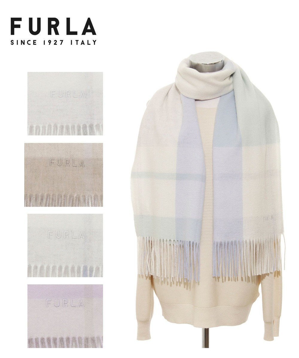 【ムーンバット/MOONBAT】のFURLA ウール混ラメ入りブロックチェックストールマフラー/幅50cm インテリア・キッズ・メンズ・レディースファッション・服の通販 founy(ファニー) 　ファッション　Fashion　レディースファッション　Fashion for Women　ストール　Soft & Warm Scarves　マフラー・スヌード / 冬小物の定番　Scarves & Mufflers　イタリア　Italy　エレガント 上品　Elegant　コレクション　Collection, Seasonal Line　ショール　Shawl, Wrap　ストール　Stole, Wrap　チェック　Check, Plaid, Tartan　パターン　Pattern, Design Print　ブロック　Block, Solid Block Pattern　マフラー　Scarf, Muffler　A/W・秋冬　Autumn/Winter　防寒　Cold Protection, Winter-Ready　サックスブルー|ID: prp329100004681263 ipo3291000000033811089