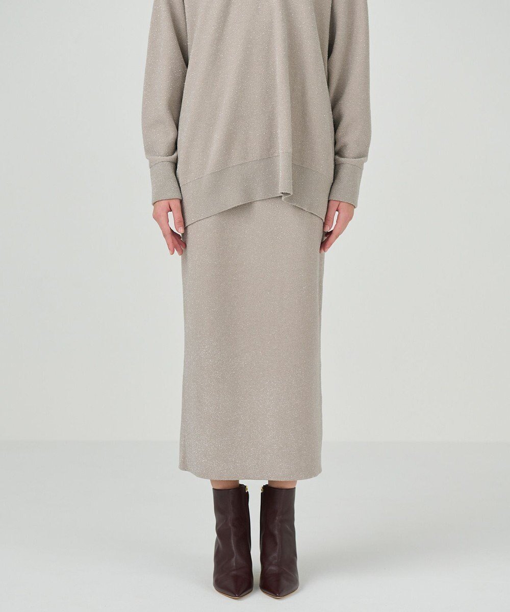 【グレース コンチネンタル/GRACE CONTINENTAL】のラメタイトニットスカート インテリア・キッズ・メンズ・レディースファッション・服の通販 founy(ファニー) 　ファッション　Fashion　レディースファッション　Fashion for Women　スカート　Skirts　おすすめ　Recommended / Our Picks　スリット　Slit, Slit Detail　セットアップ　Set-Up, Coordinated Outfit　リュクス　Luxury, Elegant, High-End, Chic　エレガント 上品　Elegant　夏　Summer　S/S・春夏　SS, Spring/Summer, Warm Season　A/W・秋冬　Autumn/Winter　ベージュ|ID: prp329100004681382 ipo3291000000034231745