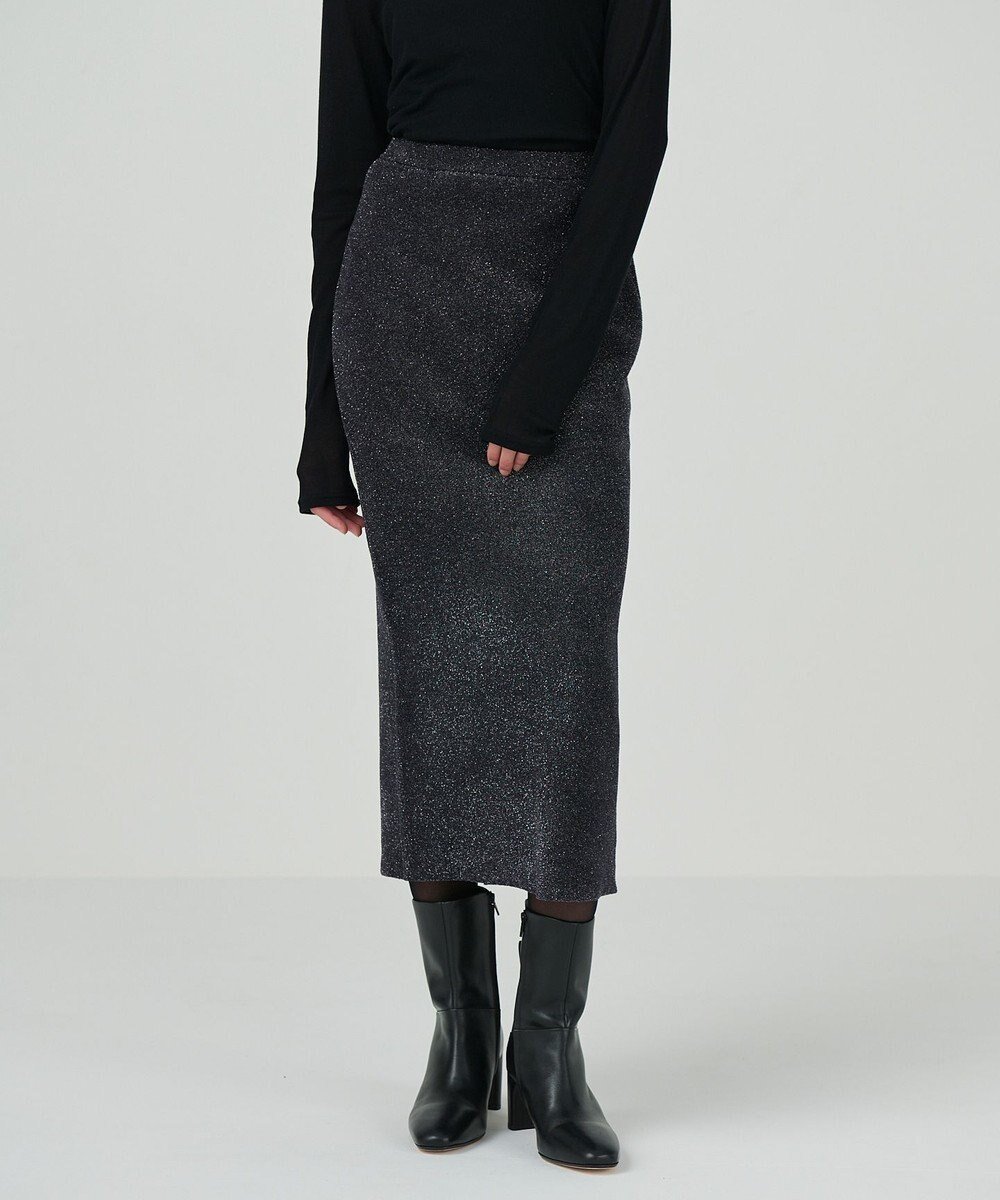 【グレース コンチネンタル/GRACE CONTINENTAL】のラメタイトニットスカート インテリア・キッズ・メンズ・レディースファッション・服の通販 founy(ファニー) 　ファッション　Fashion　レディースファッション　Fashion for Women　スカート　Skirts　おすすめ　Recommended / Our Picks　スリット　Slit, Slit Detail　セットアップ　Set-Up, Coordinated Outfit　リュクス　Luxury, Elegant, High-End, Chic　エレガント 上品　Elegant　夏　Summer　S/S・春夏　SS, Spring/Summer, Warm Season　A/W・秋冬　Autumn/Winter　ブラック|ID: prp329100004681382 ipo3291000000034231750