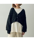 【イェッカ ヴェッカ/YECCA VECCA】の透かし編みラメニットカーディガン Black|ID: prp329100004681399 ipo3291000000034231854