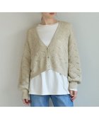【イェッカ ヴェッカ/YECCA VECCA】の透かし編みラメニットカーディガン Light Beige|ID: prp329100004681399 ipo3291000000034231859