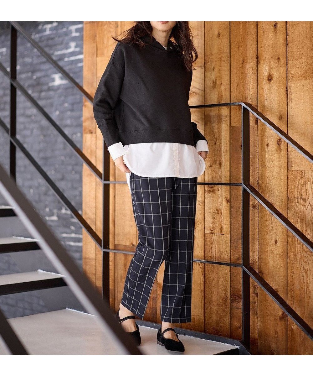 【エニー/ANY】の【洗濯機可/ストレッチ/ウエストゴム/裏起毛】マルチファンクションストレッチチェックテーパードパンツ インテリア・キッズ・メンズ・レディースファッション・服の通販 founy(ファニー) 　ファッション　Fashion　レディースファッション　Fashion for Women　パンツ　Pants & Trousers　シンプル　Simple, Minimal　ストレッチ　Stretch, Stretchy Fabric　センター　Center, Center Line　チェック　Check, Plaid, Tartan　定番　Standard, Basic Item　人気　Popular, Best Seller　ピーチ　Peach, Soft Touch　ミックス　Mix, Mixed Style　楽ちん　Easy Fit, Comfortable　A/W・秋冬　Autumn/Winter　おすすめ　Recommended / Our Picks　ネイビーチェック|ID: prp329100004681508 ipo3291000000034231316
