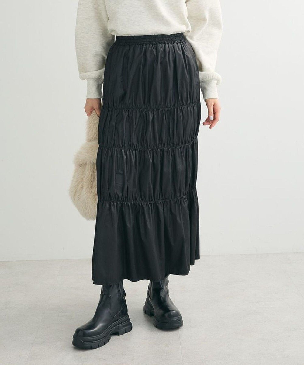 【グリーンパークス/Green Parks】のチンツ加工シャーリングスカート 人気、トレンドファッション・服の通販 founy(ファニー) 　ファッション　Fashion　レディースファッション　Fashion for Women　スカート　Skirts　おすすめ　Recommended / Our Picks　シャーリング　Shirring, Ruched　スウェット / スエット　Sweatshirt, Sweatwear　デニム　Denim, Jeans Material　フェミニン　Feminine, Girly　ポケット　Pocket, Pocket Detail　エレガント 上品　Elegant　A/W・秋冬　Autumn/Winter　 other-1|ID: prp329100004681605 ipo3291000000033812679