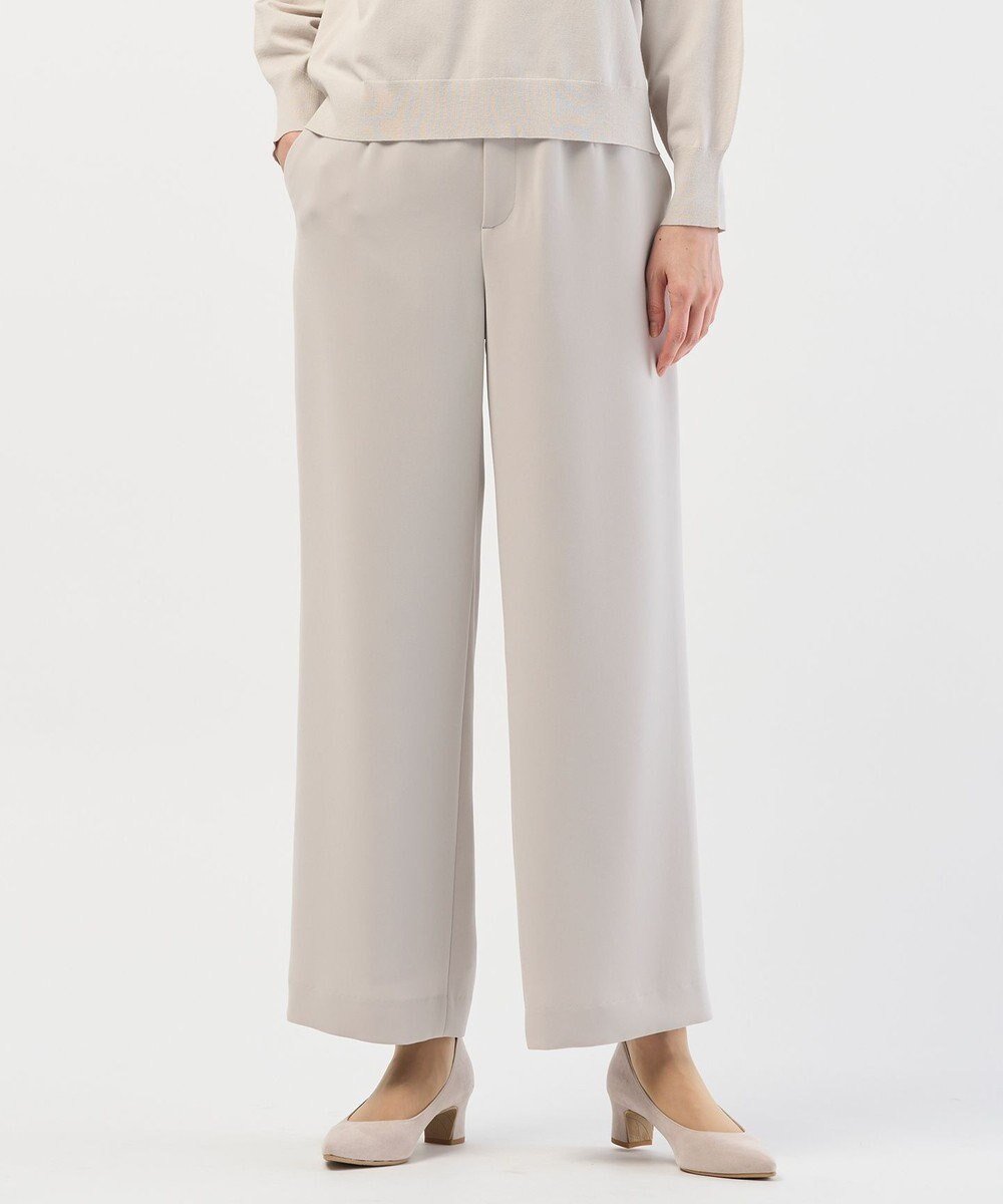 【ジェイ プレス/J.PRESS】の【セットアップ対応】セラテリーダブルクロス セミワイド パンツ インテリア・キッズ・メンズ・レディースファッション・服の通販 founy(ファニー) 　ファッション　Fashion　レディースファッション　Fashion for Women　セットアップ　Matching Sets　レディースパンツ・ボトムス　Pants & Trousers / Bottoms　ジャケット　Jacket, Outerwear　ストレッチ　Stretch, Stretchy Fabric　ストレート　Straight, Straight Cut　セットアップ　Set-Up, Coordinated Outfit　セレモニー　Ceremony　ヨーク　Yoke, Yoke Design　ワイド　Wide, Wide Fit　エレガント 上品　Elegant　A/W・秋冬　Autumn/Winter　ビジネス 仕事 通勤　Business / Work / Commuting　グレージュ系|ID: prp329100004681612 ipo3291000000034330645