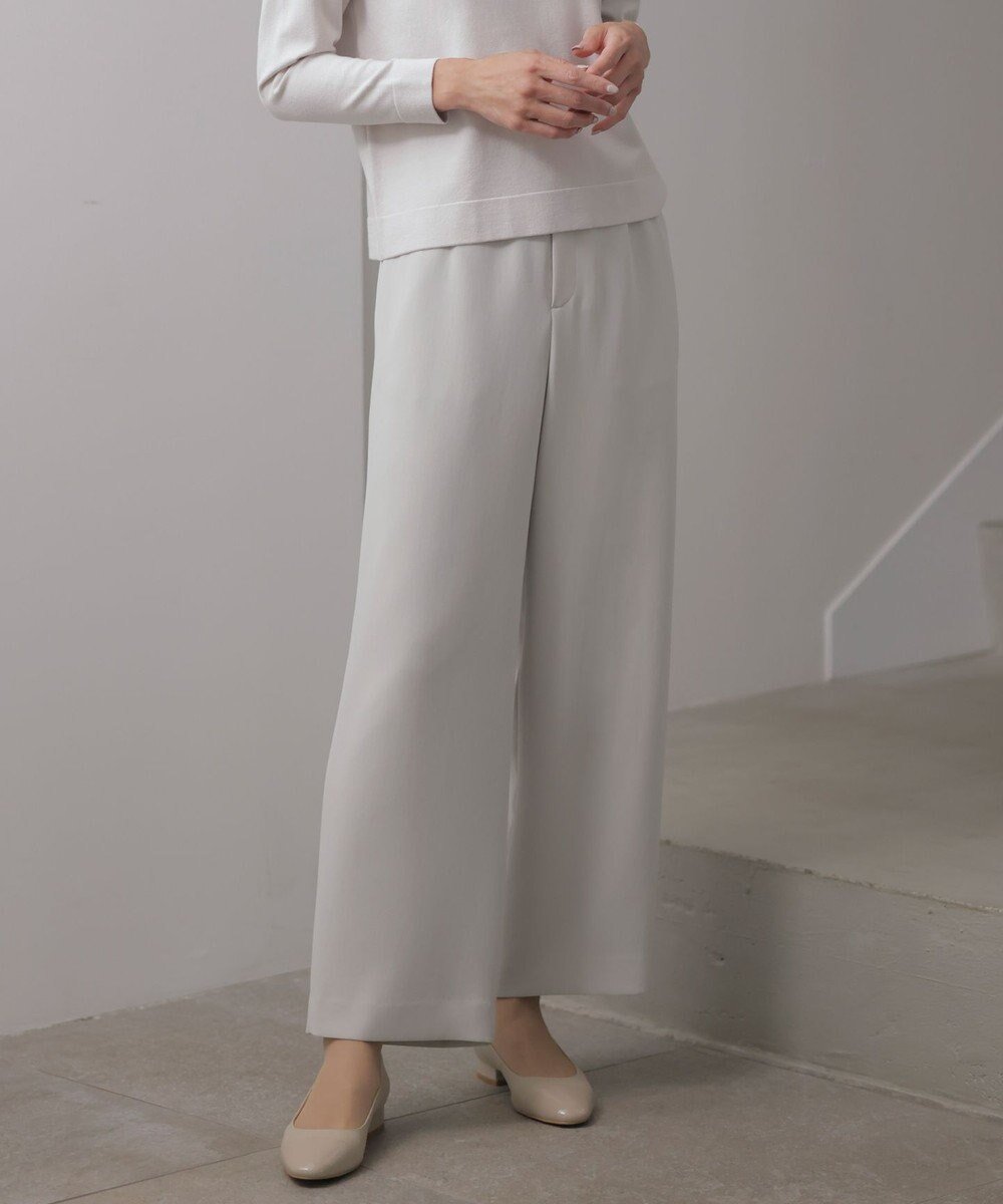【ジェイ プレス/J.PRESS】の【セットアップ対応】セラテリーダブルクロス セミワイド パンツ インテリア・キッズ・メンズ・レディースファッション・服の通販 founy(ファニー) 　ファッション　Fashion　レディースファッション　Fashion for Women　セットアップ　Matching Sets　レディースパンツ・ボトムス　Pants & Trousers / Bottoms　洗える　Machine Washable　抗菌　Antibacterial, Bacteria-Resistant　ジャケット　Jacket, Outerwear　ストレッチ　Stretch, Stretchy Fabric　ストレート　Straight, Straight Cut　セットアップ　Set-Up, Coordinated Outfit　ヨーク　Yoke, Yoke Design　ワイド　Wide, Wide Fit　A/W・秋冬　Autumn/Winter　S/S・春夏　SS, Spring/Summer, Warm Season　夏　Summer　エレガント 上品　Elegant　セレモニー　Ceremony　ビジネス 仕事 通勤　Business / Work / Commuting　グレージュ系|ID: prp329100004681612 ipo3291000000035128115