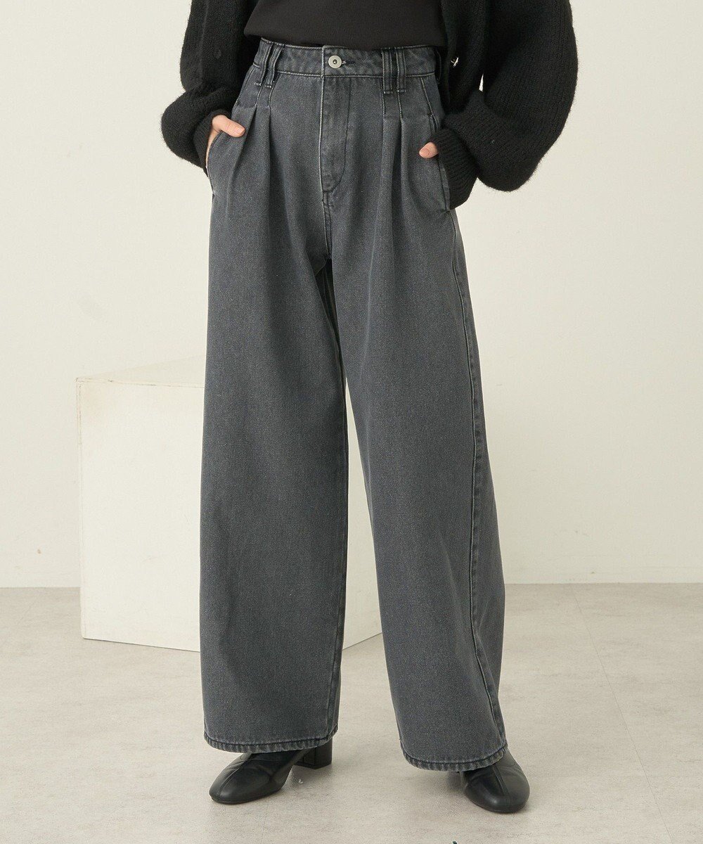 【アースミュージックアンドエコロジー/earth music&ecology】のダブルタックワイドデニムパンツ 人気、トレンドファッション・服の通販 founy(ファニー) 　ファッション　Fashion　レディースファッション　Fashion for Women　パンツ　Pants & Trousers　デニムパンツ・ジーンズ・美脚デニム　Denim Jeans & Pants　シンプル　Simple, Minimal　デニム　Denim, Jeans Material　フォルム　Silhouette, Form　ポケット　Pocket, Pocket Detail　ループ　Loop, Loop Knit　ワイド　Wide, Wide Fit　A/W・秋冬　Autumn/Winter　 other-1|ID: prp329100004681658 ipo3291000000034282521