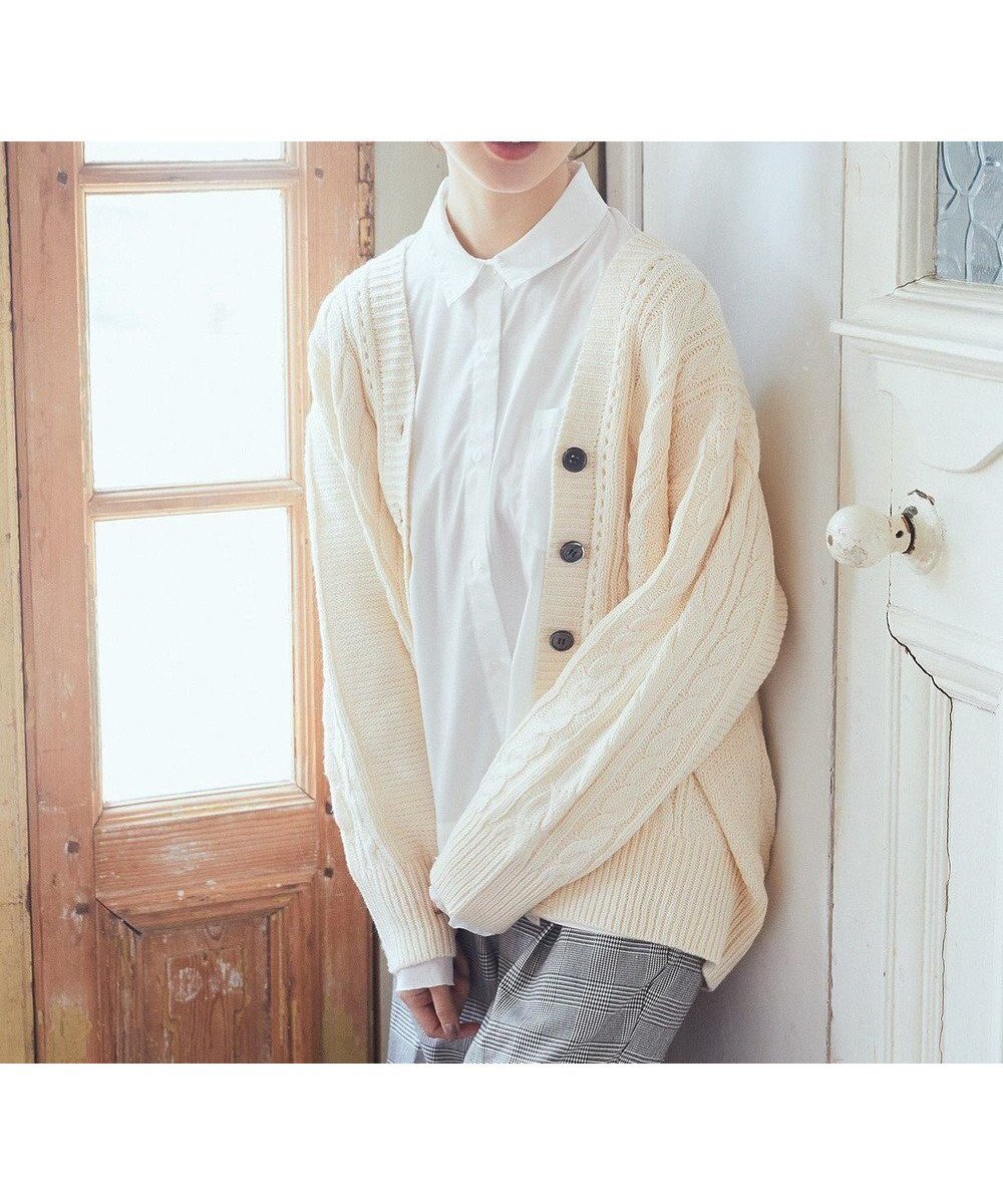 【アースミュージックアンドエコロジー/earth music&ecology】のアンチピリングケーブルカーディガン インテリア・キッズ・メンズ・レディースファッション・服の通販 founy(ファニー) ファッション Fashion レディースファッション Fashion for Women トップス・カットソー Cut & Sew Tops カーディガン・羽織り Layered Style Cardigans おすすめ Recommended / Our Picks カーディガン Cardigan, Knitwear ビビッド Vivid, Bright Tone ポケット Pocket, Pocket Detail 洗える Machine Washable A/W・秋冬 Autumn/Winter Ivory|ID: prp329100004681670 ipo3291000000033812993