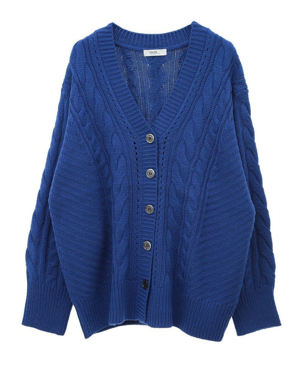 【アースミュージックアンドエコロジー/earth music&ecology】のアンチピリングケーブルカーディガン インテリア・キッズ・メンズ・レディースファッション・服の通販 founy(ファニー) ファッション Fashion レディースファッション Fashion for Women トップス・カットソー Cut & Sew Tops カーディガン・羽織り Layered Style Cardigans おすすめ Recommended / Our Picks カーディガン Cardigan, Knitwear ビビッド Vivid, Bright Tone ポケット Pocket, Pocket Detail 洗える Machine Washable A/W・秋冬 Autumn/Winter Blue|ID: prp329100004681670 ipo3291000000033812998
