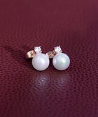 【ティアクラッセ/Tiaclasse】の【選べる2TYPEデザイン】【金属アレルギー対応】 【養殖パール】 ワンポイントパールピアス&イヤリング ピアス:ピンクゴールド|ID: prp329100004681679 ipo3291000000035323052