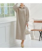 【ティアクラッセ/Tiaclasse】の【洗える】ハーフジップリブニットワンピース グレージュ|ID: prp329100004681719 ipo3291000000035546756