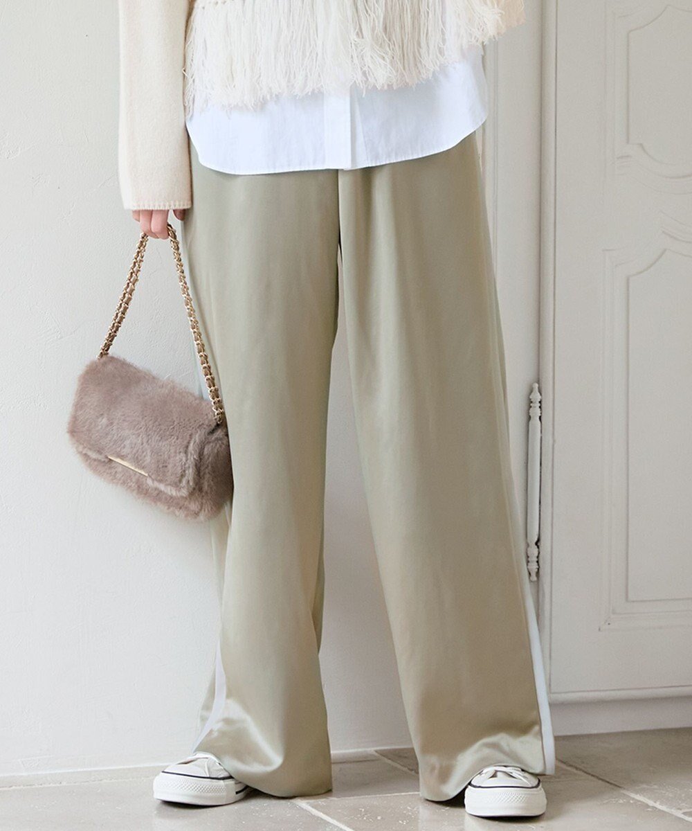 【23区/NIJYUSANKU】の【SLOW/一部店舗限定】ブライトサテン ライン パンツ 人気、トレンドファッション・服の通販 founy(ファニー) ファッション Fashion レディースファッション Fashion for Women パンツ Pants & Trousers ギャザー Gathered, Ruffled サテン Satin, Glossy Fabric ストレッチ Stretch, Stretchy Fabric ドレープ Drape, Draping Fabric フロント Front, Front Design マニッシュ Mannish, Boyish リラックス Relax, Relaxed Fit ワイド Wide, Wide Fit A/W・秋冬 Autumn/Winter 2024年 2024 エレガント 上品 Elegant 2024-2025秋冬・A/W Autumn/Winter 2024–25 AW24–25 other-1|ID: prp329100004681760 ipo3291000000034231556