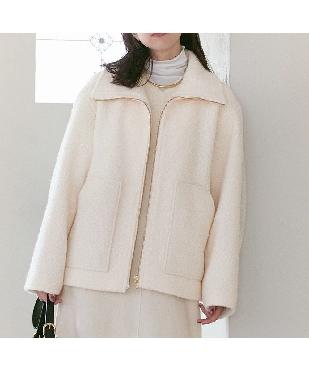 【23区/NIJYUSANKU】の【SLOW/一部店舗限定】ループニードル ボア ブルゾン インテリア・キッズ・メンズ・レディースファッション・服の通販 founy(ファニー) 　ファッション　Fashion　レディースファッション　Fashion for Women　アウター　Coat / Outerwear Collection　レディースジャケット・軽アウター　Jackets　ブルゾンジャケット・スポーティアウター　Blouson Jackets　ジャケット　Jacket, Outerwear　スタンド　Stand Collar, Upright Stand　フォルム　Silhouette, Form　フロント　Front, Front Design　ブルゾン　Blouson, Bomber Jacket　ループ　Loop, Loop Knit　A/W・秋冬　Autumn/Winter　2024年　2024　2024-2025秋冬・A/W　Autumn/Winter 2024–25 AW24–25　アイボリー系|ID: prp329100004681763 ipo3291000000033813385