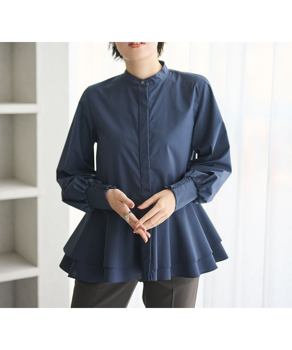【ハッシュニュアンス/#Newans】の【シワになりにくい/洗濯機可能】ダブルフリルヘムシャツ 人気、トレンドファッション・服の通販 founy(ファニー) ファッション Fashion レディースファッション Fashion for Women トップス・カットソー Cut & Sew Tops シャツ・ブラウス・オフィスカジュアル Elegant Blouses & Button-Ups シンプル Simple, Minimal ジャケット Jacket, Outerwear フリル Frill, Ruffle エレガント 上品 Elegant 洗える Machine Washable A/W・秋冬 Autumn/Winter other-1|ID: prp329100004681771 ipo3291000000034686915