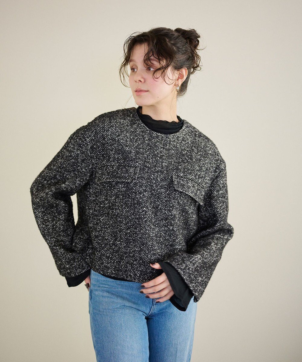 【ハッシュニュアンス/#Newans】の【セットアップ可能】ワイドスリーブツイードプルオーバー 人気、トレンドファッション・服の通販 founy(ファニー) ファッション Fashion レディースファッション Fashion for Women トップス・カットソー Cut & Sew Tops カジュアルプルオーバー・ニットトップス Pullovers & Knit Tops / Casual Pullovers セットアップ Matching Sets レディーストップス・ブラウス Tops & Blouses / Assorted Women's Tops おすすめ Recommended / Our Picks クラシック Classic, Timeless Style セットアップ Set-Up, Coordinated Outfit ツイード Twill, Twill Weave フォルム Silhouette, Form フラット Flat, Flat Shoes プリーツ Pleats, Pleated ミックス Mix, Mixed Style A/W・秋冬 Autumn/Winter other-1|ID: prp329100004681777 ipo3291000000034231572