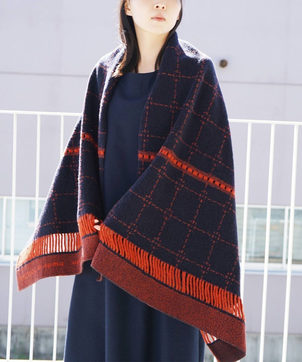 【ニトリト/nitorito】の【3WAY/秋冬向け/UNISEX】stamp チェック柄 ストール インテリア・キッズ・メンズ・レディースファッション・服の通販 founy(ファニー) 　ファッション　Fashion　レディースファッション　Fashion for Women　秋　Autumn　ショール　Shawl, Wrap　ストール　Stole, Wrap　チェック　Check, Plaid, Tartan　フリンジ　Fringe, Tassel　ブランケット　Blanket, Throw Blanket　ポンチョ　Poncho, Cape Style　モチーフ　Motif, Design Theme　ユニセックス　Unisex, Genderless　ワンポイント　One Point, Statement Accent　冬　Winter / This Winter　A/W・秋冬　Autumn/Winter　S/S・春夏　SS, Spring/Summer, Warm Season　夏　Summer　旅行　Travel　navy|ID: prp329100004681790 ipo3291000000033813507