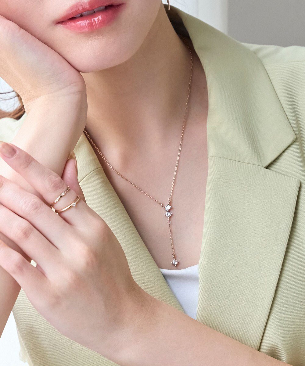 【フィービィー/phoebe】の【金属アレルギー対応】ラディアンスビジューYラインネックレス シャンパンゴールド インテリア・キッズ・メンズ・レディースファッション・服の通販 founy(ファニー) 　ファッション　Fashion　レディースファッション　Fashion for Women　ジュエリー　Jewelry　ネックレス　Necklaces & Pendants　おすすめ　Recommended / Our Picks　アクセサリー　Fashion Accessories　シェイプ　Shape, Slim Fit　シンプル　Simple, Minimal　デコルテ　Décolleté, Neckline　ネックレス　Necklace, Pendant Necklace　ビジュー　Bijou, Jewel-like Accent　シャンパンゴールド|ID: prp329100004681794 ipo3291000000033813522