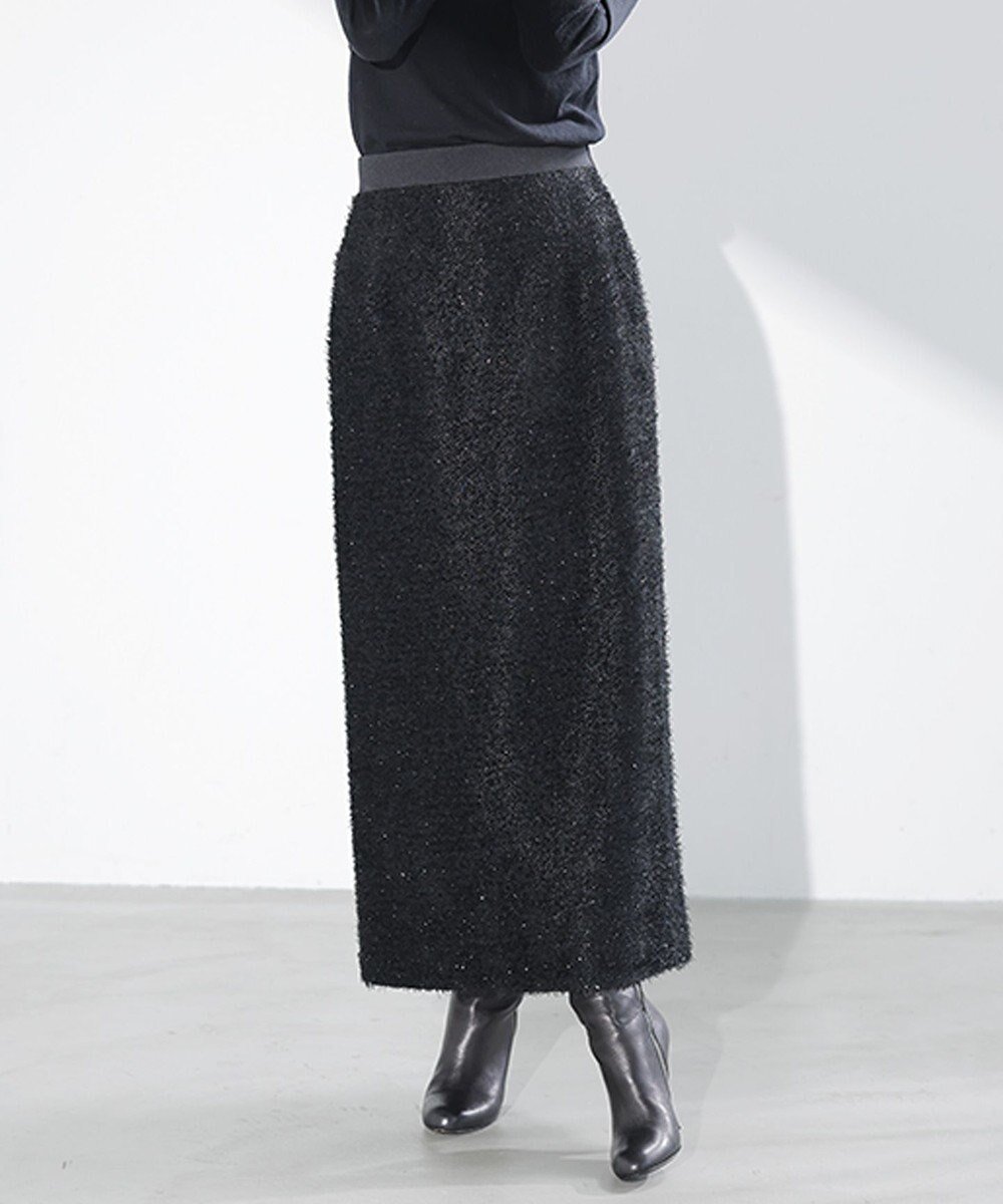 【アイシービー/iCB】のルレックスヘアリージャカード ナロースカート インテリア・キッズ・メンズ・レディースファッション・服の通販 founy(ファニー) 　ファッション　Fashion　レディースファッション　Fashion for Women　スカート　Skirts　2024年　2024　2024-2025秋冬・A/W　Autumn/Winter 2024–25 AW24–25　ジャカード／ジャガード　Jacquard, Woven Pattern　セレモニー　Ceremony　フリンジ　Fringe, Tassel　エレガント 上品　Elegant　A/W・秋冬　Autumn/Winter　ブラック系|ID: prp329100004681864 ipo3291000000033813871
