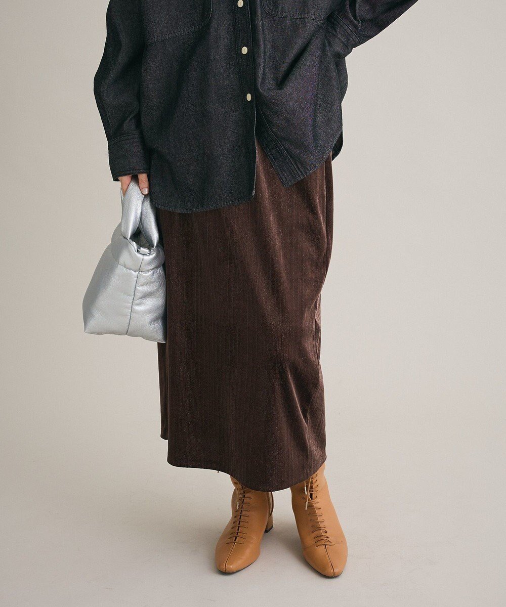 【グリーンパークス/Green Parks】のラメベロアIラインスカート 人気、トレンドファッション・服の通販 founy(ファニー) ファッション Fashion レディースファッション Fashion for Women スカート Skirts おすすめ Recommended / Our Picks スリット Slit, Slit Detail ベロア Velour, Soft Velvet ポケット Pocket, Pocket Detail A/W・秋冬 Autumn/Winter other-1|ID: prp329100004681867 ipo3291000000033813886