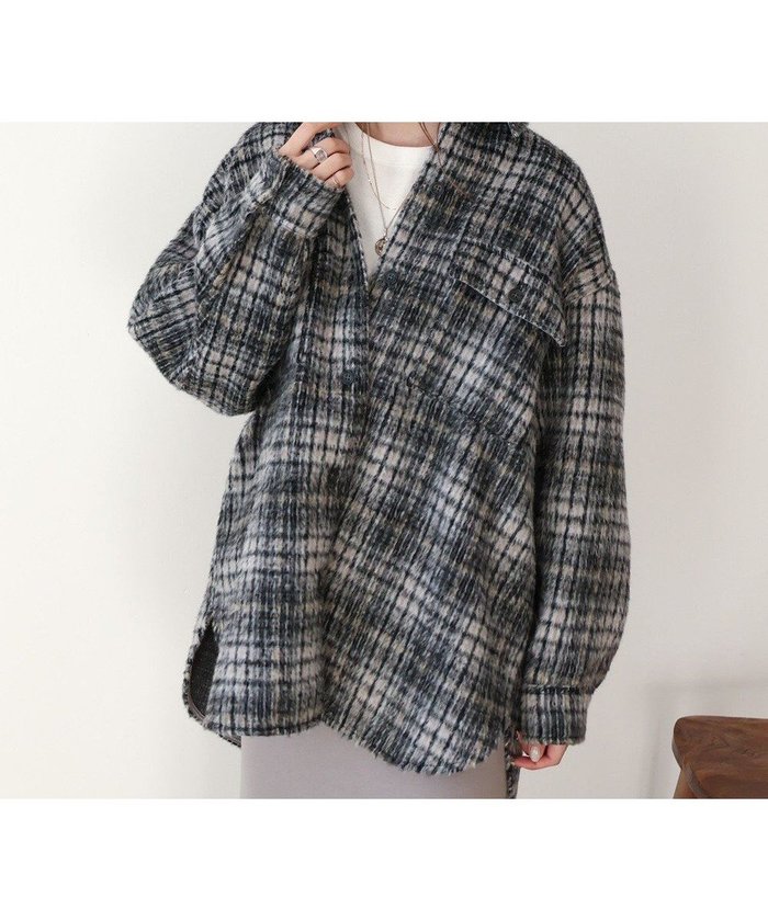 【アメリカンホリック/AMERICAN HOLIC】のシャギーBIGCPO インテリア・キッズ・メンズ・レディースファッション・服の通販 founy(ファニー) https://founy.com/ ファッション Fashion レディースファッション Fashion for Women アウター Coat / Outerwear Collection レディースジャケット・軽アウター Jackets ジャケット Jacket, Outerwear チェック Check, Plaid, Tartan ポケット Pocket, Pocket Detail A/W・秋冬 Autumn/Winter |ID: prp329100004681953 ipo3291000000033814369