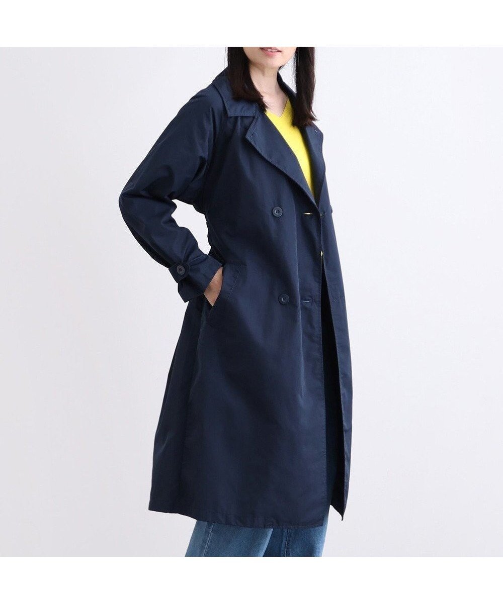 【ムーンバット/MOONBAT】の【撥水】LIGNAGGIO ベルト付トレンチコート インテリア・キッズ・メンズ・レディースファッション・服の通販 founy(ファニー) 　ファッション　Fashion　レディースファッション　Fashion for Women　アウター　Coat / Outerwear Collection　コート・ロングコート・ピーコート　Long Coats, Peacoats & More　トレンチコート / 春秋の定番アウター　Trench Coats　ポンチョ・ケープコート　Ponchos & Capes　ベルト&ウエストマーク　Belts & Waist Accessories　バランス　Balance, Style Balance　ポンチョ　Poncho, Cape Style　メッシュ　Mesh, Net Fabric　ループ　Loop, Loop Knit　エレガント 上品　Elegant　ネイビーブルー|ID: prp329100004681971 ipo3291000000036177809