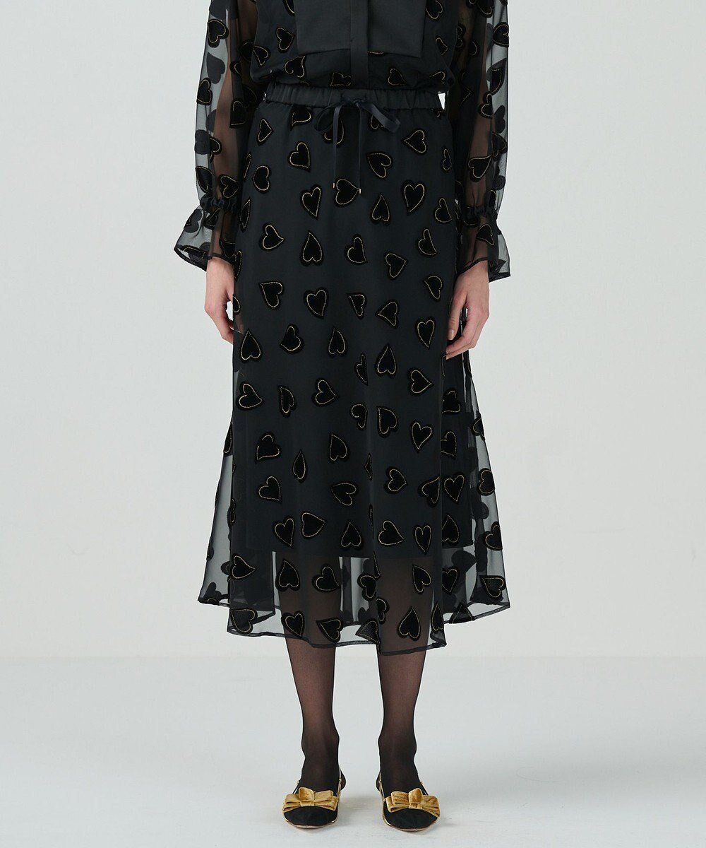 【グレース コンチネンタル/GRACE CONTINENTAL】のハートオパールスカート インテリア・キッズ・メンズ・レディースファッション・服の通販 founy(ファニー) 　ファッション　Fashion　レディースファッション　Fashion for Women　スカート　Skirts　インナー　Innerwear　シアー　Sheer, See-Through　ベルベット　Velvet, Velvety　リボン　Ribbon, Bow　夏　Summer　S/S・春夏　SS, Spring/Summer, Warm Season　A/W・秋冬　Autumn/Winter　ブラック|ID: prp329100004681976 ipo3291000000033814470
