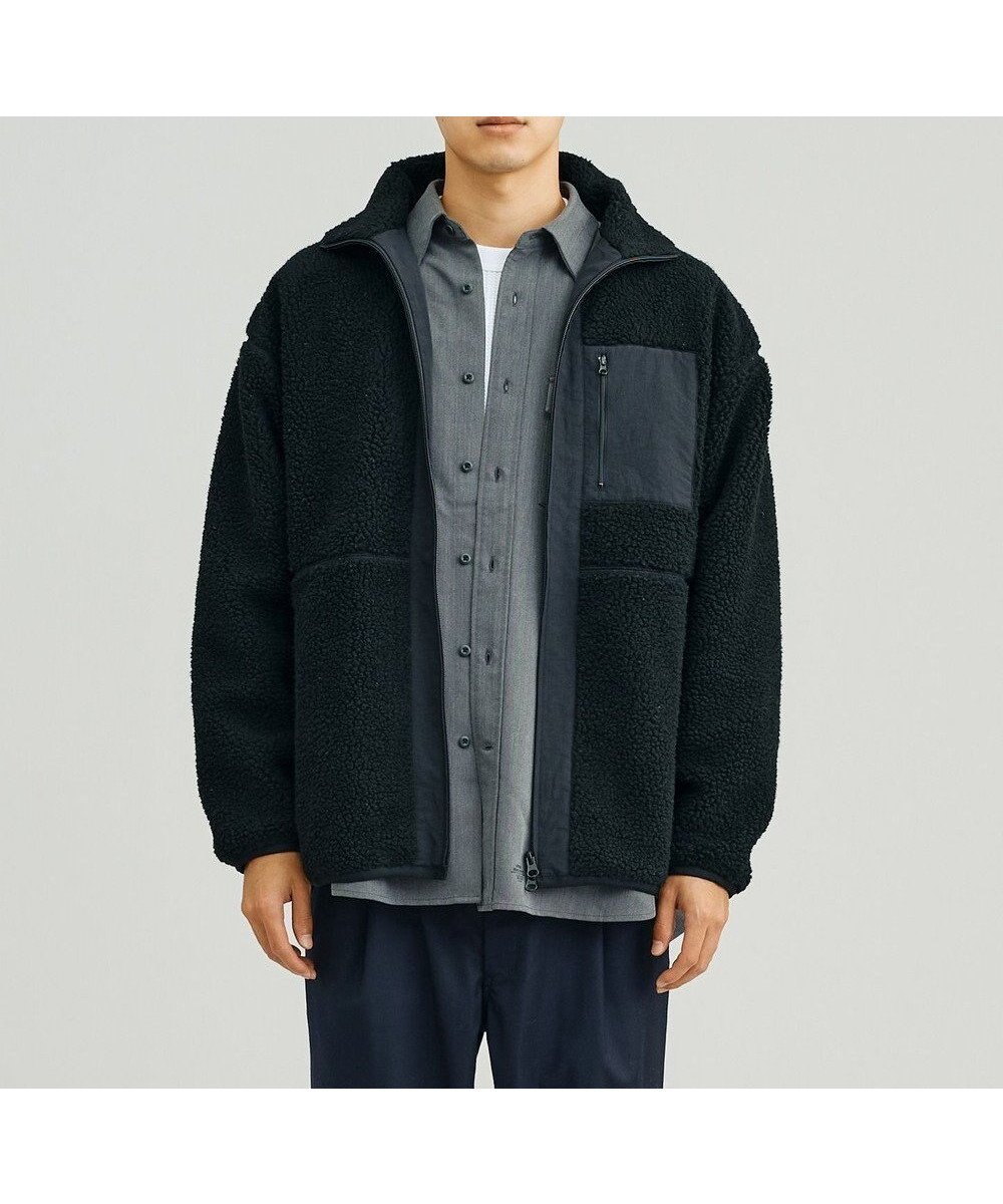 【ジェイプレスヨークストリート/J.PRESS YORK STREET】の【UNISEX】ボアブルゾン インテリア・キッズ・メンズ・レディースファッション・服の通販 founy(ファニー) 　ファッション　Fashion　レディースファッション　Fashion for Women　アウター　Coat / Outerwear Collection　レディースジャケット・軽アウター　Jackets　ブルゾンジャケット・スポーティアウター　Blouson Jackets　アウトドア　Outdoor Clothing　ジャケット　Jacket, Outerwear　トレーナー　Sweatshirt, Trainer　定番　Standard, Basic Item　ハイネック　High Neck, Mock Neck　ブルゾン　Blouson, Bomber Jacket　防寒　Cold Protection, Winter-Ready　ユニセックス　Unisex, Genderless　冬　Winter / This Winter　A/W・秋冬　Autumn/Winter　ブラック系|ID: prp329100004682061 ipo3291000000033814898