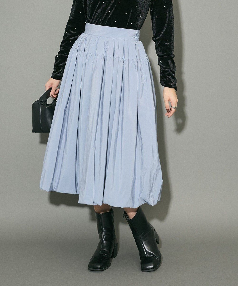 【グリーンパークス/Green Parks】のタフタバルーンスカート インテリア・キッズ・メンズ・レディースファッション・服の通販 founy(ファニー) 　ファッション　Fashion　レディースファッション　Fashion for Women　スカート　Skirts　ギャザー　Gathered, Ruffled　クラシック　Classic, Timeless Style　軽量　Lightweight, Ultra Light　ショート　Short, Short Length　タフタ　Taffeta, Structured Fabric　トレンド　Trend, Trending Now　バランス　Balance, Style Balance　バルーン　Balloon, Balloon Silhouette　ポケット　Pocket, Pocket Detail　A/W・秋冬　Autumn/Winter　おすすめ　Recommended / Our Picks　エレガント 上品　Elegant　Blue|ID: prp329100004682074 ipo3291000000033814950