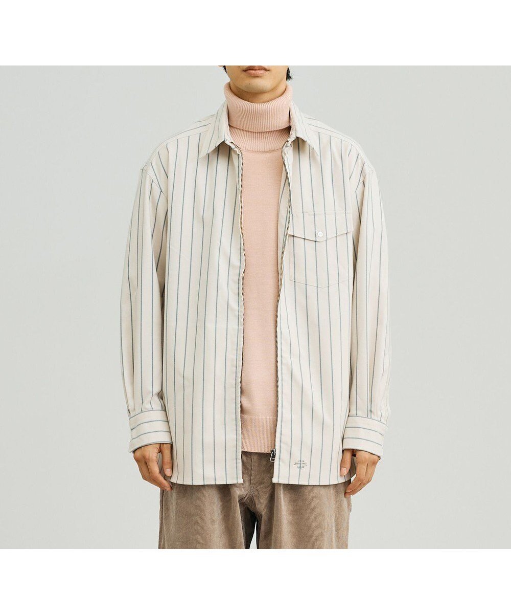 【ジェイプレスヨークストリート/J.PRESS YORK STREET】の【UNISEX】フロントジップ シャツ インテリア・キッズ・メンズ・レディースファッション・服の通販 founy(ファニー) ファッション Fashion レディースファッション Fashion for Women トップス・カットソー Cut & Sew Tops シャツ・ブラウス・オフィスカジュアル Elegant Blouses & Button-Ups ユニセックス Unisex, Genderless インナー Innerwear ストライプ Stripe, Striped Pattern A/W・秋冬 Autumn/Winter ホワイト系1|ID: prp329100004682135 ipo3291000000033815263