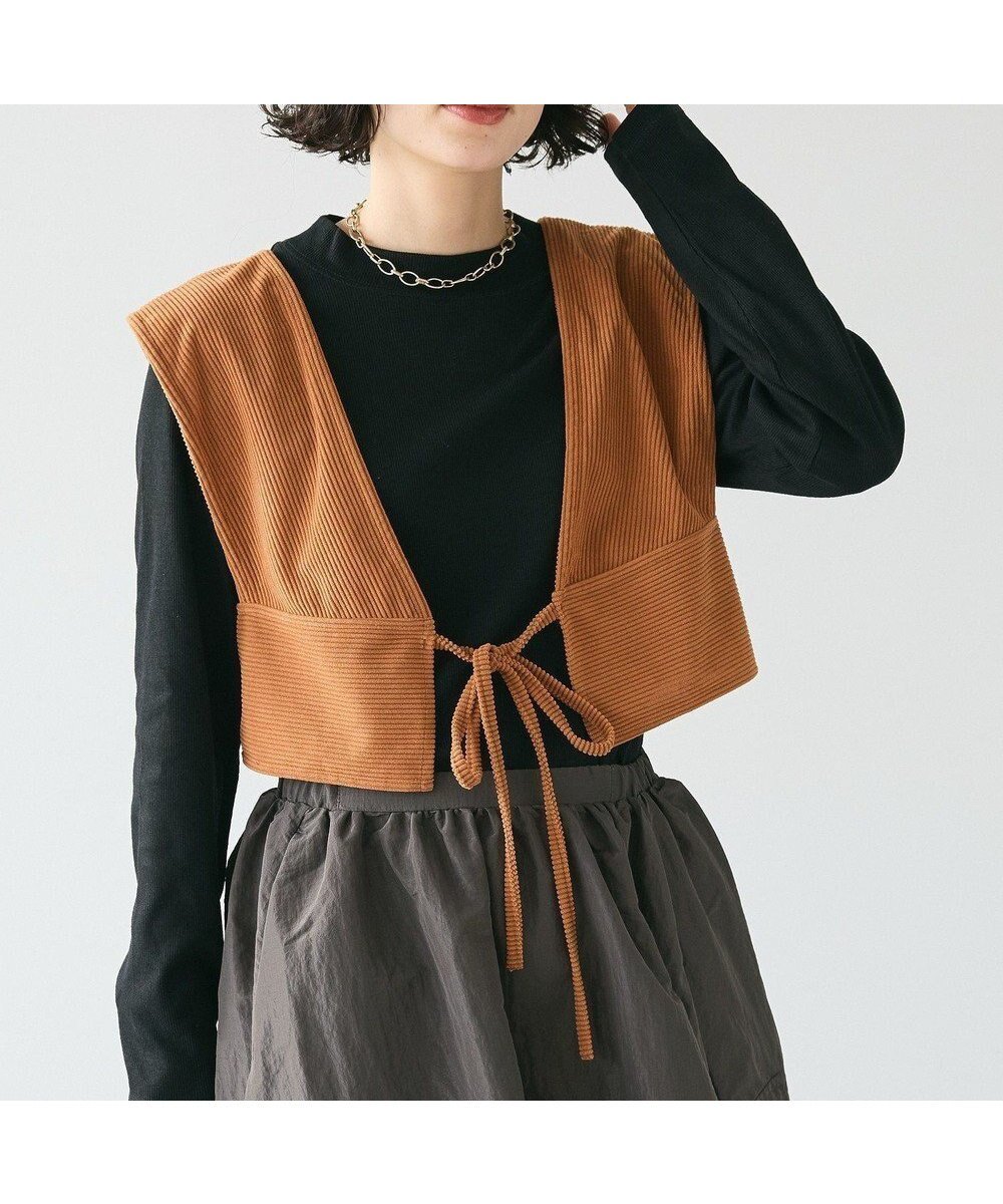 【クラフトスタンダードブティック/CRAFT STANDARD BOUTIQUE】の2WAYカットコーデュロイビスチェ インテリア・キッズ・メンズ・レディースファッション・服の通販 founy(ファニー) 　ファッション　Fashion　レディースファッション　Fashion for Women　アウター　Coat / Outerwear Collection　トップス・カットソー　Cut & Sew Tops　ベスト&ジレ / 重ね着スタイル　Vests & Gilets　ビスチェ　Bustiers & Corset Tops / Layered Bustier Style　コーデュロイ　Corduroy, Cord Fabric　今季　This Season, Current Season　ショルダー　Shoulder, Shoulder Strap　ビスチェ　Bustier, Corset Top　フロント　Front, Front Design　ベスト　Vest, Waistcoat　ポケット　Pocket, Pocket Detail　リボン　Ribbon, Bow　A/W・秋冬　Autumn/Winter　おすすめ　Recommended / Our Picks　2024年　2024　2024-2025秋冬・A/W　Autumn/Winter 2024–25 AW24–25　Orange|ID: prp329100004682260 ipo3291000000033815785