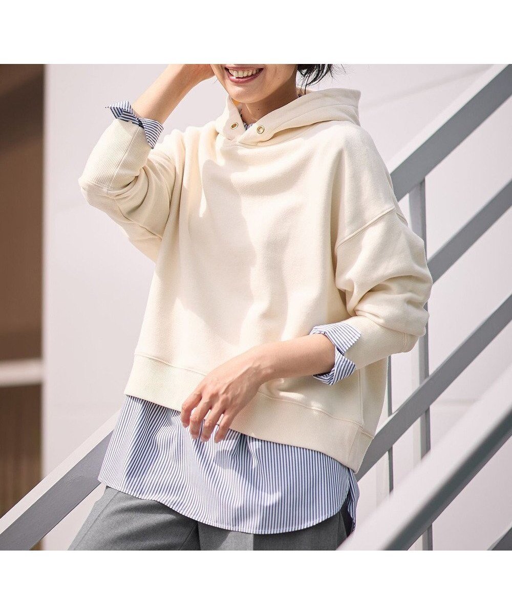 【エニー/ANY】の【洗濯機可】裏毛フーディ インテリア・キッズ・メンズ・レディースファッション・服の通販 founy(ファニー) 　ファッション　Fashion　レディースファッション　Fashion for Women　トップス・カットソー　Cut & Sew Tops　レディースパーカー・カジュアルフーディー　Casual Hoodies & Sweatshirts　おすすめ　Recommended / Our Picks　インナー　Innerwear　シルバー　Silver, Metallic Silver　バランス　Balance, Style Balance　パーカー　Hoodie, Parka　エレガント 上品　Elegant　人気　Popular, Best Seller　定番　Standard, Basic Item　A/W・秋冬　Autumn/Winter　エクリュ|ID: prp329100004682281 ipo3291000000034297051