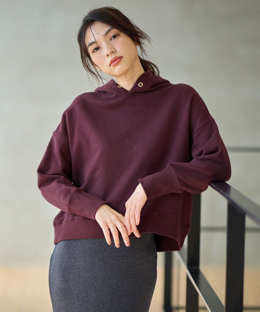 【エニー/ANY】の【洗濯機可】裏毛フーディ インテリア・キッズ・メンズ・レディースファッション・服の通販 founy(ファニー) 　ファッション　Fashion　レディースファッション　Fashion for Women　トップス・カットソー　Cut & Sew Tops　レディースパーカー・カジュアルフーディー　Casual Hoodies & Sweatshirts　おすすめ　Recommended / Our Picks　インナー　Innerwear　シルバー　Silver, Metallic Silver　バランス　Balance, Style Balance　パーカー　Hoodie, Parka　エレガント 上品　Elegant　人気　Popular, Best Seller　定番　Standard, Basic Item　A/W・秋冬　Autumn/Winter　ワイン|ID: prp329100004682281 ipo3291000000034297054